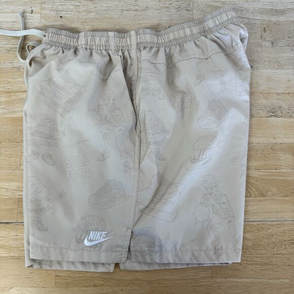 Nike Standard Fit Mid Thigh "Sole Food" Beige Shorts DR9781-238 Lined Graphic XL - Picture 6 of 14